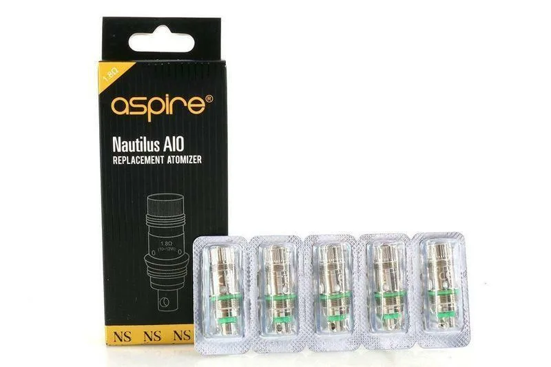 Aspire Nautilus AIO Coil 1.8ohm Pack of 5x Atomizer Replacement Head Vape Coil - Image 2