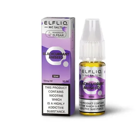 ELFLIQ ELF BAR Blackcurrant Aniseed 10ml Nic Salts E-liquids -£15.89