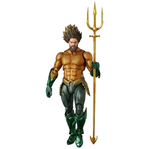 Medicom Toy Mafex Aquaman Lost Kingdom Gold Green Suit Action Figure