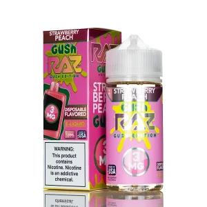 Pod Juice X RAZ E-Liquid – Strawberry Peach Gush – 100mL