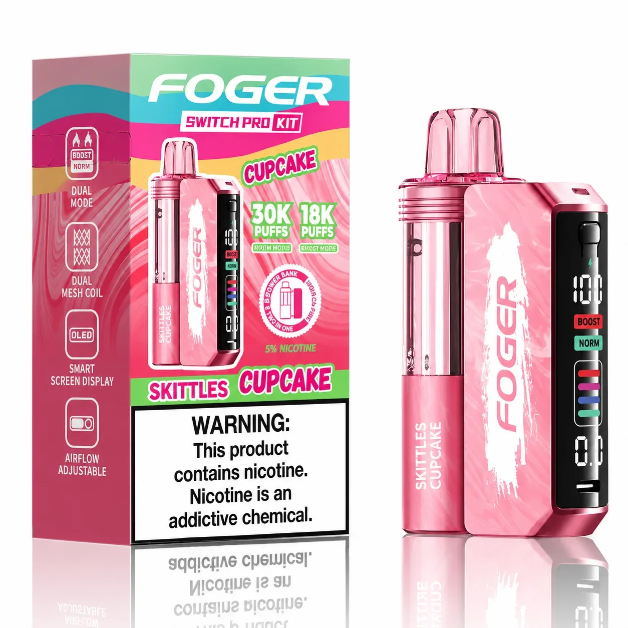 Skittles Cupcake - Foger Switch Pro 30K Disposable Kit