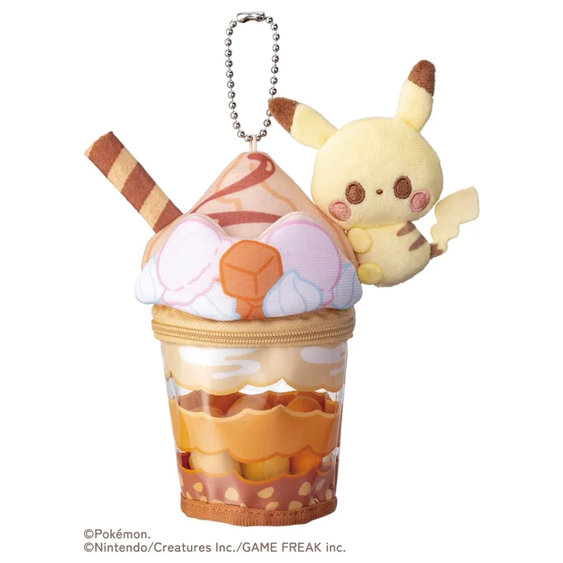 Takara Tomy Pokemon Pikachu Caramel Parfait Plush Charm Toy Collectible - Image 2