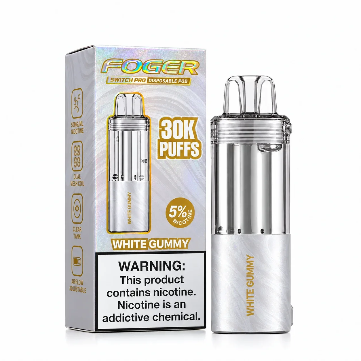 White Gummy - Foger Switch Pro 30K Disposable Pod